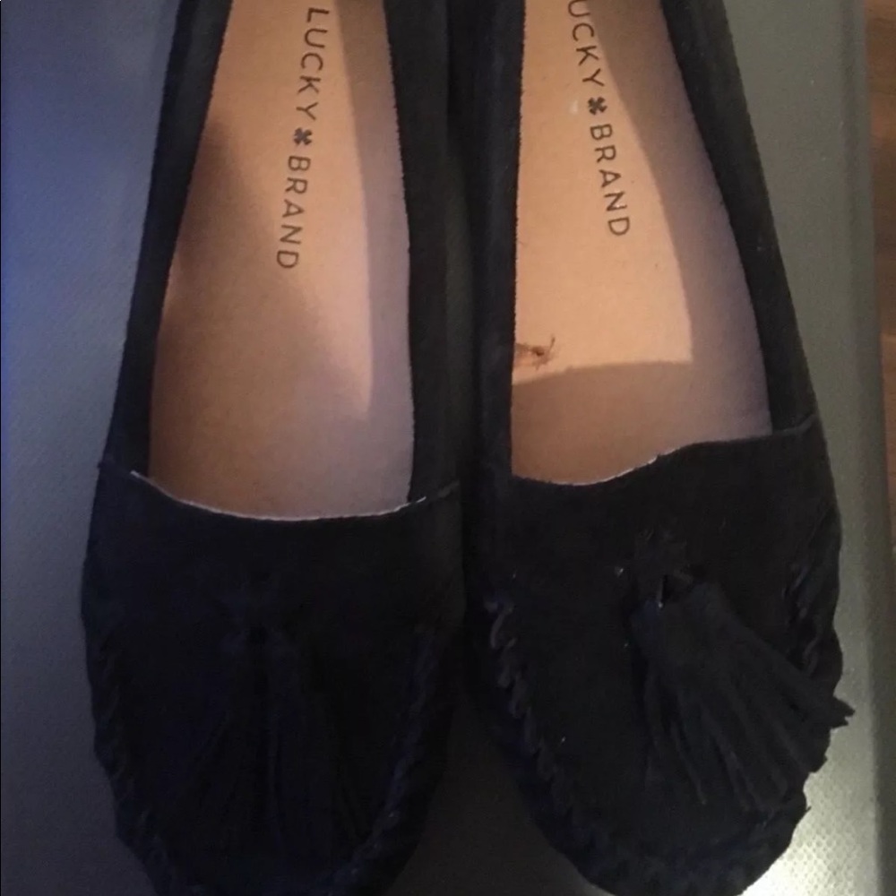 NWOT Lucky Brand Black Moccasins Sz 6
